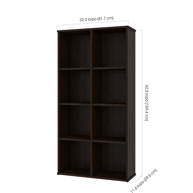 Bibliothèque cubique H 62,8 po x l 32,2 po Avery, Écorce gris