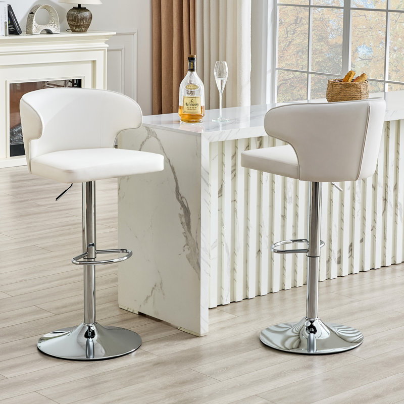 Tabourets de bar réglables et modernes, chaises pivotantes en cuir pour cuisine