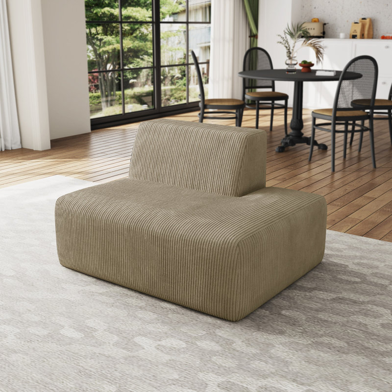 128.8Cm Wide Side Chair, Khaki