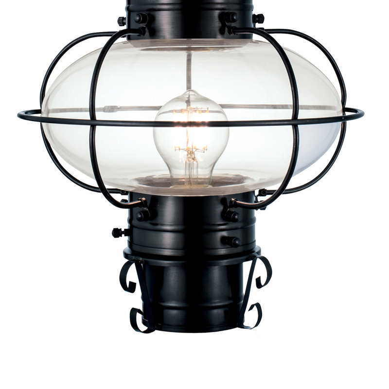 Lampadaire d'extérieur 1 lumière de 17,5 po de hauteur Guilain - noir