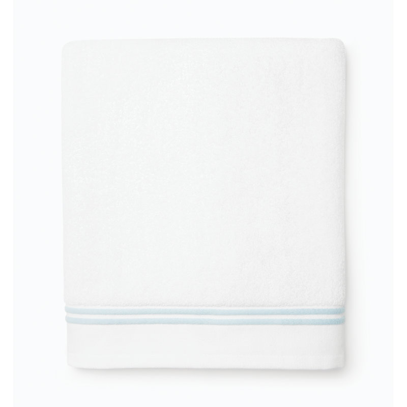Aura Bath Sheet, White/Aqua