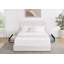 Grand lit plateforme tapissier Livcle Ivory Boucle
