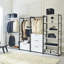 Walk-in Closet 47 "- Cadre en métal avec revêtement thermolaqué, installation de rangement très profonde, fabrication d'eau et de chaleur, teinture, cadre blanc à une tablette, rangement et tableau de classement Scratch E0