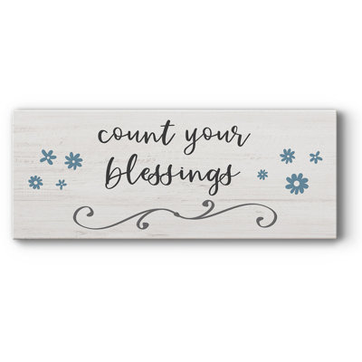 "Count Blessings" sur toile, art textuel