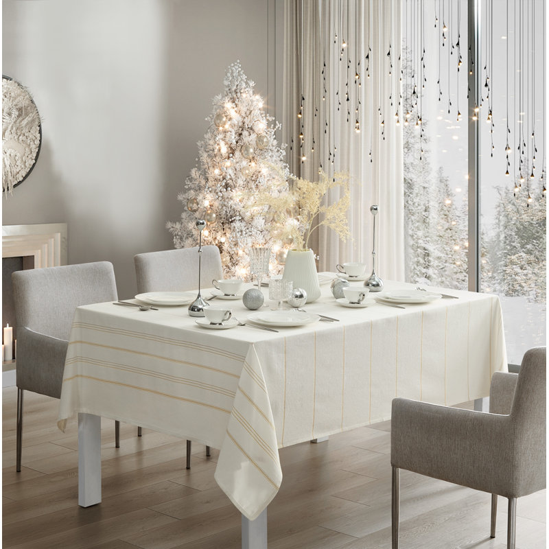 Housse de table de salle à manger Solace, 52X70, Ivory/Gold