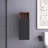 32 In. Black & Walnut Wall-Mounted Bathroom Floating Side Cabinet
