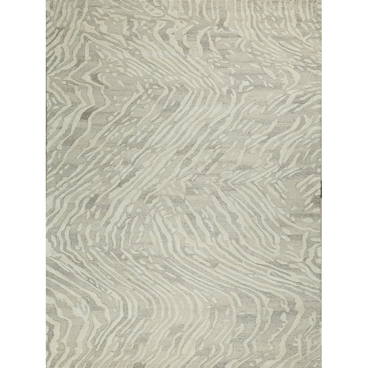 Entro Handmade New Zealand Wool Beige/Ivory Area Rug