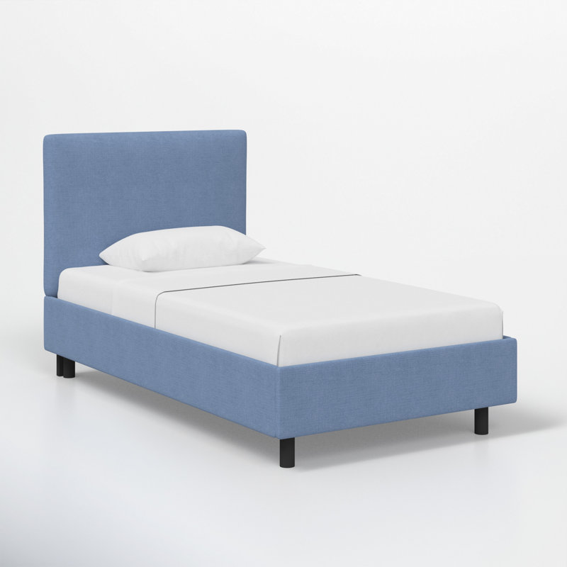 Lit plateforme Sawyer, Lin denim classique, Simple