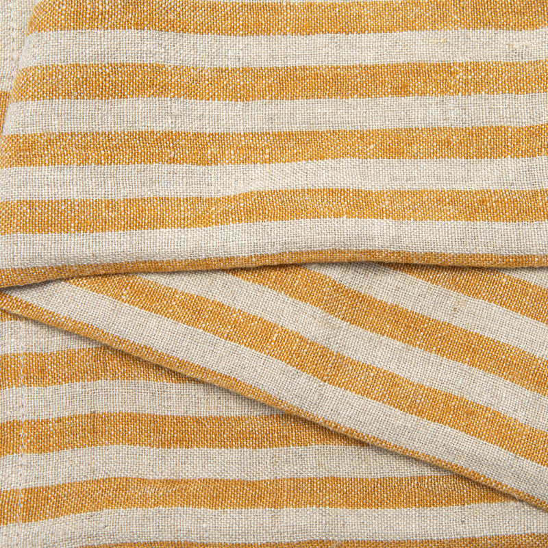 Camargo Striped Square Napkin, Natural/Mustard