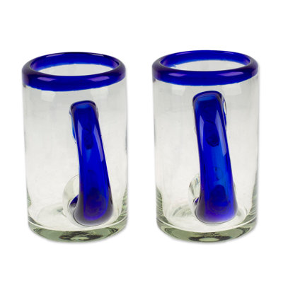 Novica Handmade Cobalt Classic Handblown Beer Glasses (Pair)