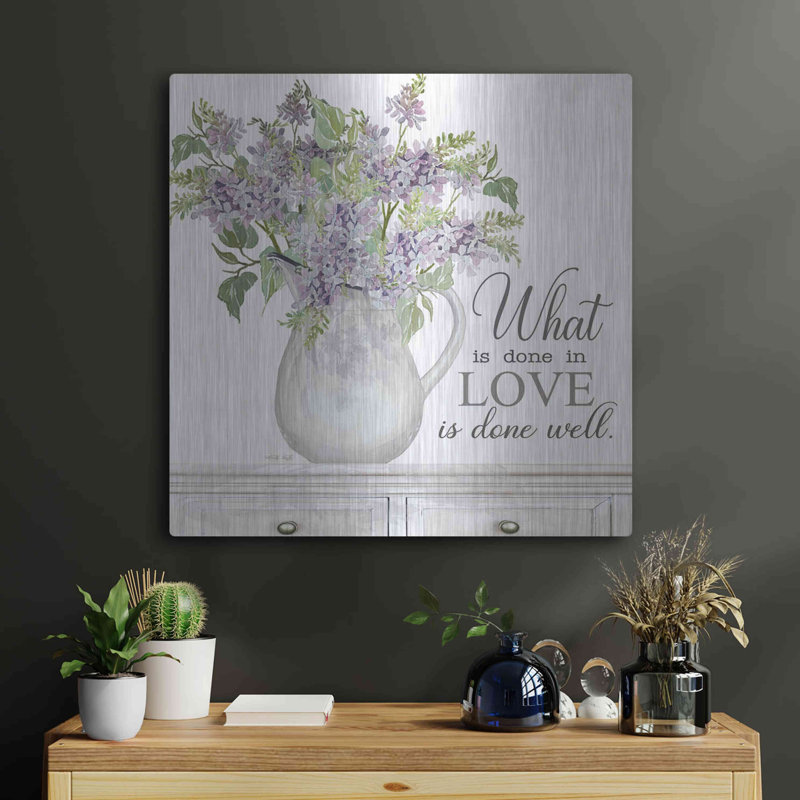 August Grove 'What is Done in Love' by Cindy Jacobs, Metal Wall Art, 12"x12", 24" H x 24" W
