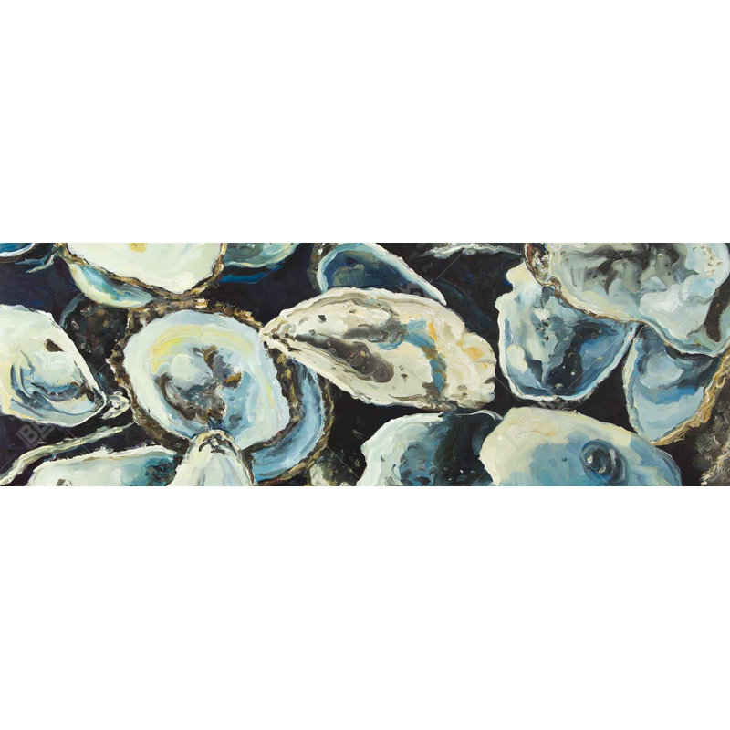 Coquilles d'huîtres - toile bleue gastronomique pour la décoration intérieure