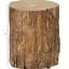 Tabouret en béton en forme d'arbre, table décorative à plateau rond, finition naturelle, pour intérieur et extérieur, robuste, supporte jusqu'à 90 kg, plateau imitation bois, diamètre 37 cm