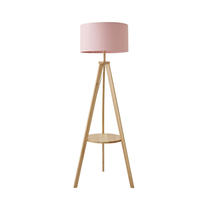 Ismay 149cm Tripod Floor Lamp, Pink, Yes, Light Brown