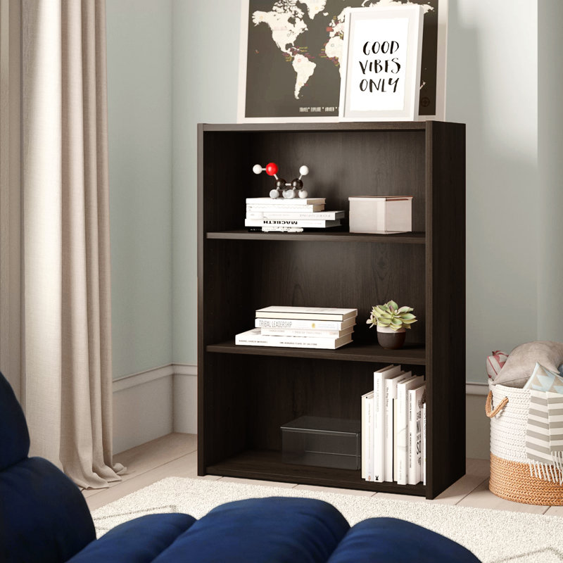 Arisztid Standard Bookcase, Cinnamon Cherry, (3 Shelves) 35.28" H x 24.5" W x 11.5" D