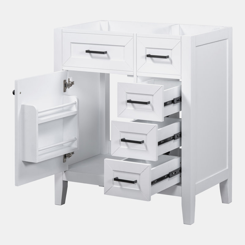Base de meuble-lavabo simple 29,52 po seulement, Blanc
