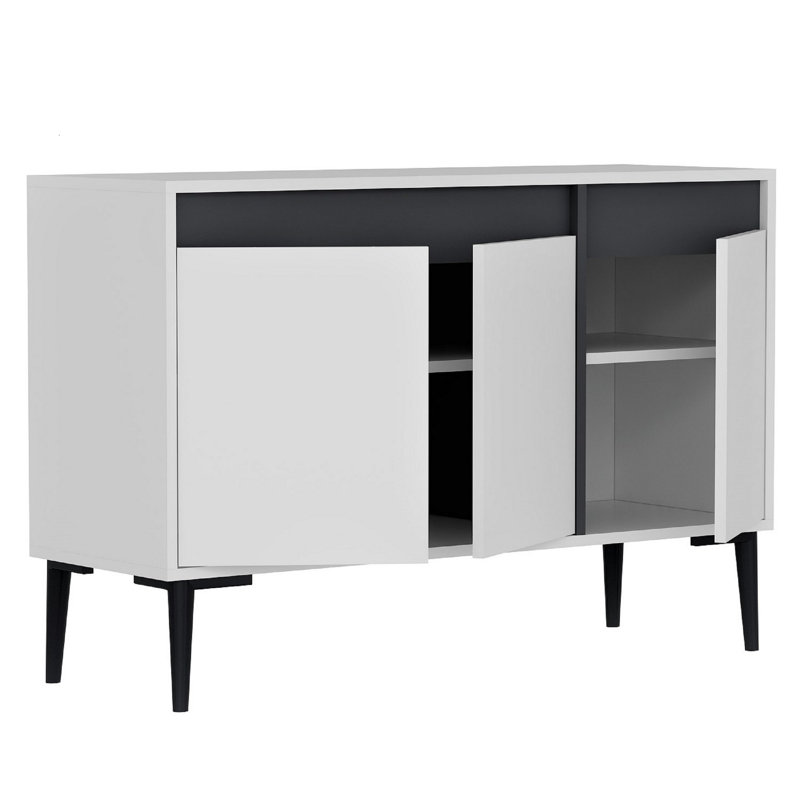 Olivia 75cm Console Table, White/Anthracite
