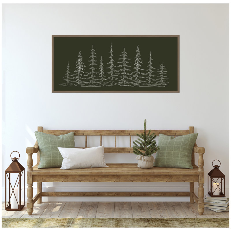 «Minimalist Evergreen Trees S croquis» par The Creative Bunch Studio, reproduction d'art sur toile encadrée