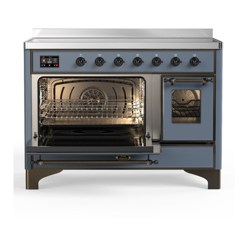 Majestic III Series 48 Inch Induction Range with 6 Induction Elements in Blue Grey (Burnished Trim), Blue Gray, Burnished