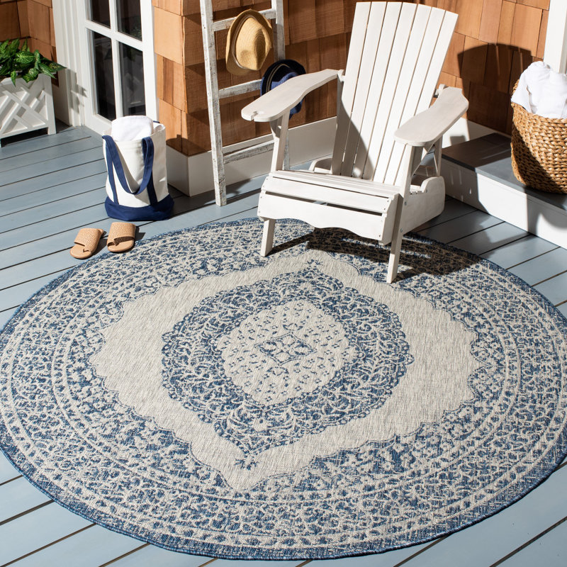 Tapis d'intérieur / extérieur performance Amedee, Rond 5 pi 3 po