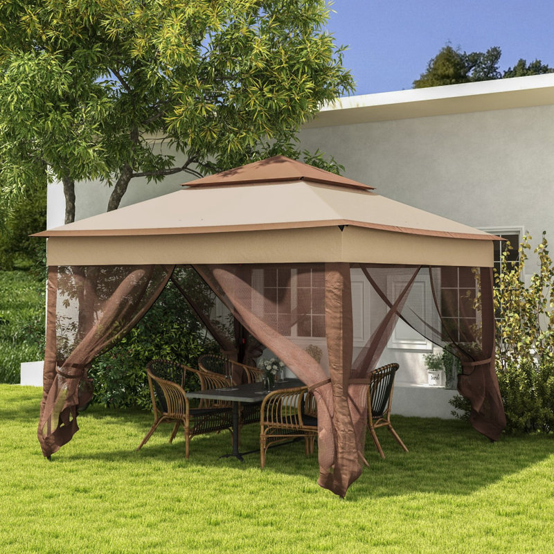 Abri escamotable d'extérieur 11 pi x 11 pi Outsunny, Kaki