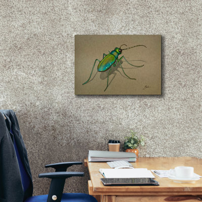  «Green Beetle Walk» par Bebe Keith, art mural sur toile, 26 po x 18 po
