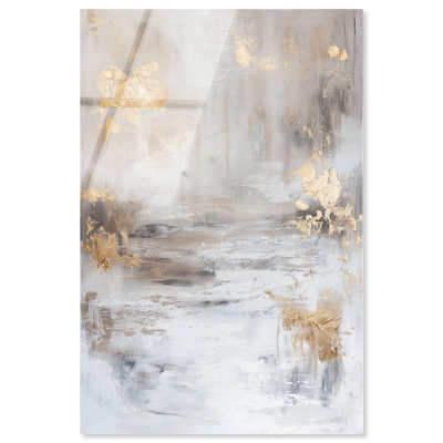 Burnished Patina High-Gloss Frameless Acrylic Glass Wall Art Gemstone Abstract Art by Art Remedy, Ready to Hang, 24 x 36