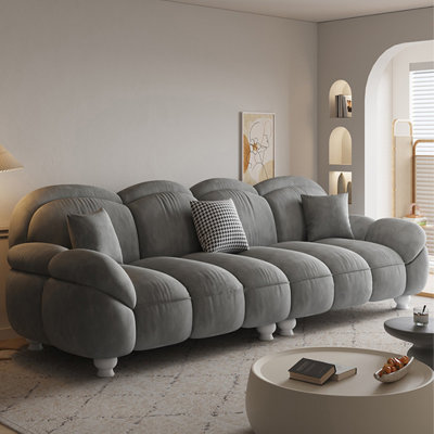 Canapé modulaire gris en polyester