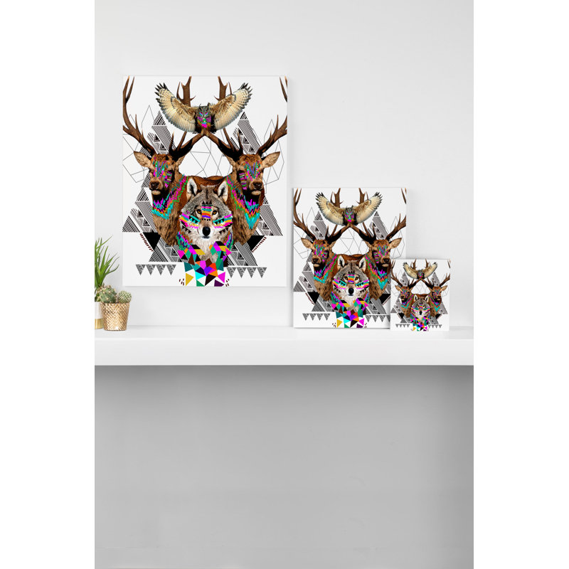 « forest friends » par kris tate, impression sur toile tendue, H 10 po x l 8 po x P 1,5 po