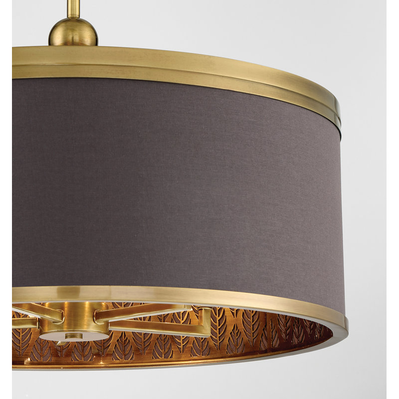 5 - Light Antique Brass Shaded Pendant
