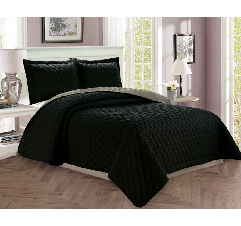 Feather Sheet Polyester Comforter, Twin + 1 Shams, Chocolate/Cream