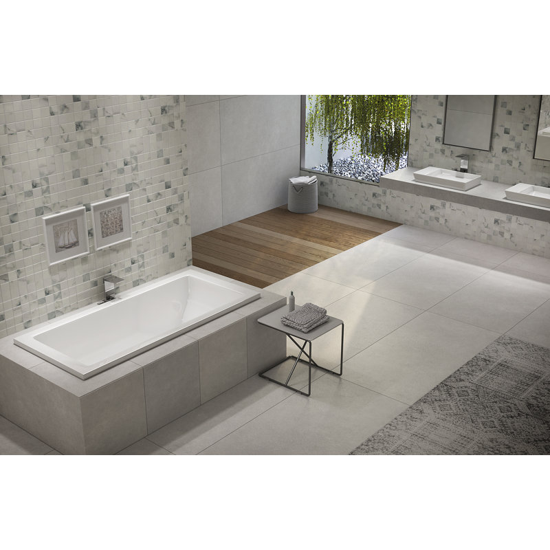 Venice 60" x 30" Drop In Combination Acrylic Bathtub, White