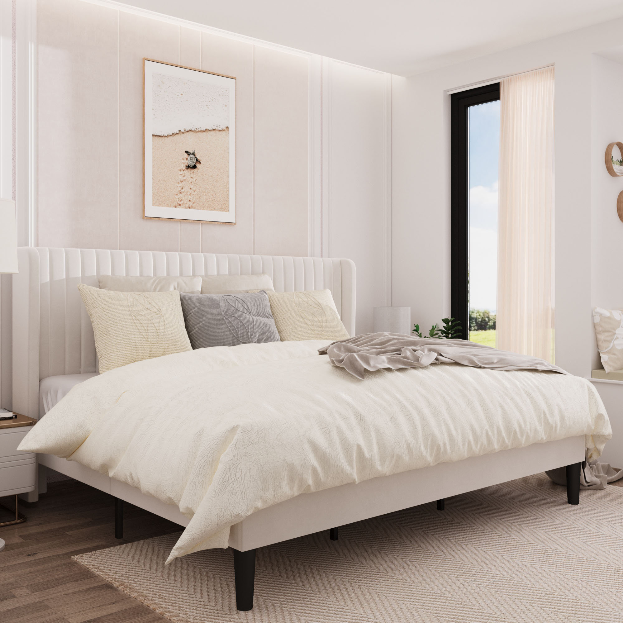 Willa Arlo™ Interiors Candler Upholstered Platform Bed with Wingback & Reviews | Wayfair