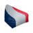 Bleu marine / argent / rouge