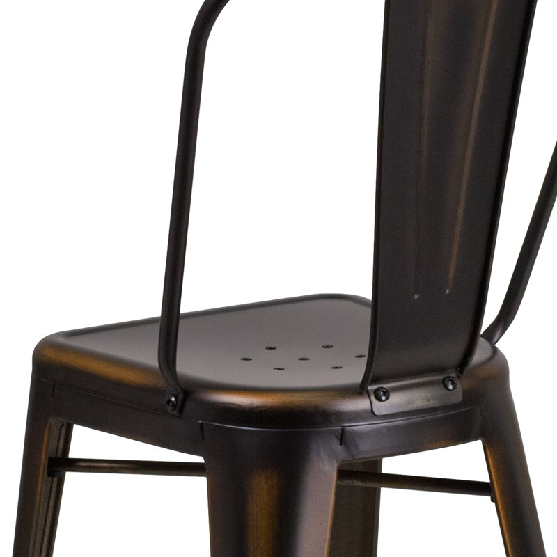 Tabouret de bar Iddings, Cuivre vieilli, 1, Tabouret de comptoir (siège d'une hauteur de 24 p