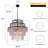51 ''H 6 Light Dimmable Black Round Crystal Curtain Chandelier