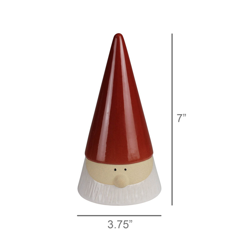 Santa With Tall Hat, Ceramic - Sm
