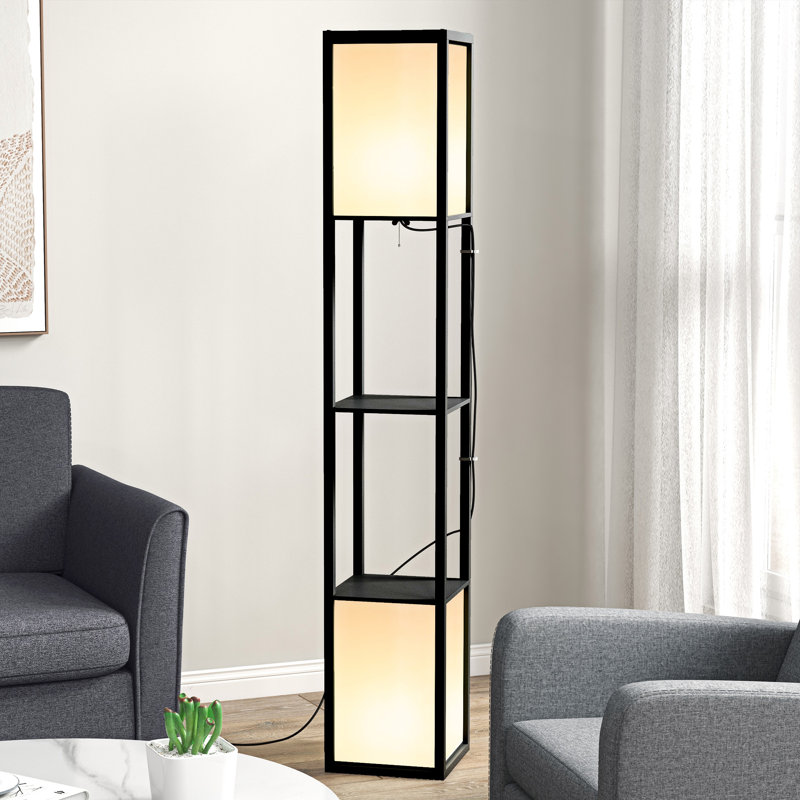 Niks 156cm Column Floor Lamp, Black