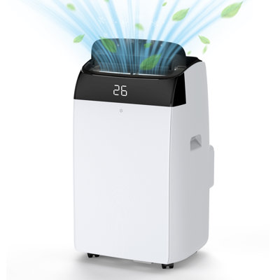 12000 BTU 3-in-1 Portable Air Conditioner for Rooms Up to 550 Sq Ft, Dehumidifier & Fan Modes, LED Display, Remote Control & Window Installation Kit
