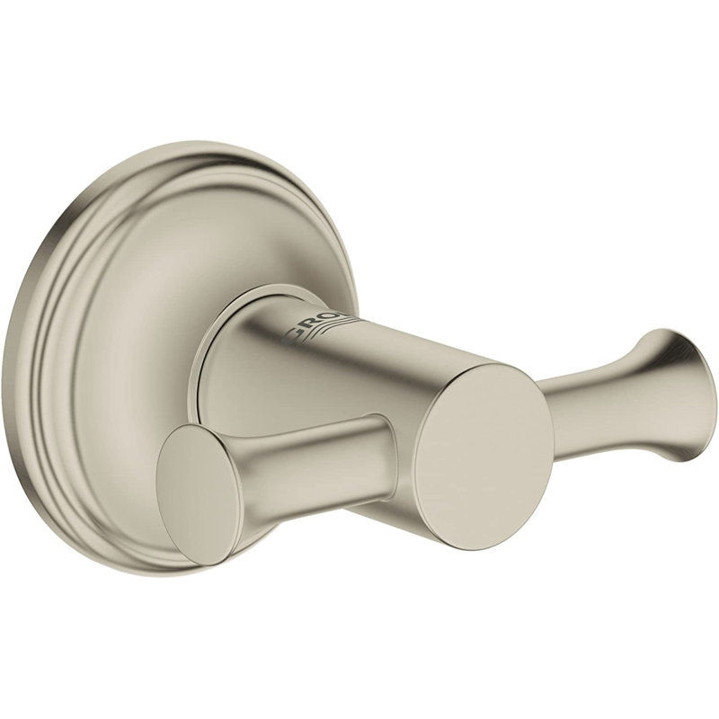 Essentials Authentic Wall Mounted Robe Hook, Brushed Nickel Infinity