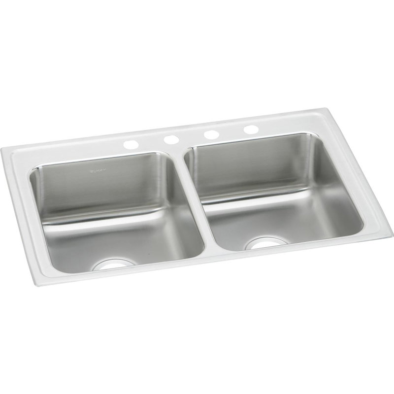 Lustertone 29" Lx 18"W Double Basin Drop-In Kitchen Sink