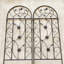 Ensemble de 2 treillis de jardin en métal 86,7 "x 19,7" antirouille pour plantes grimpantes Support de fleurs extérieur brun
