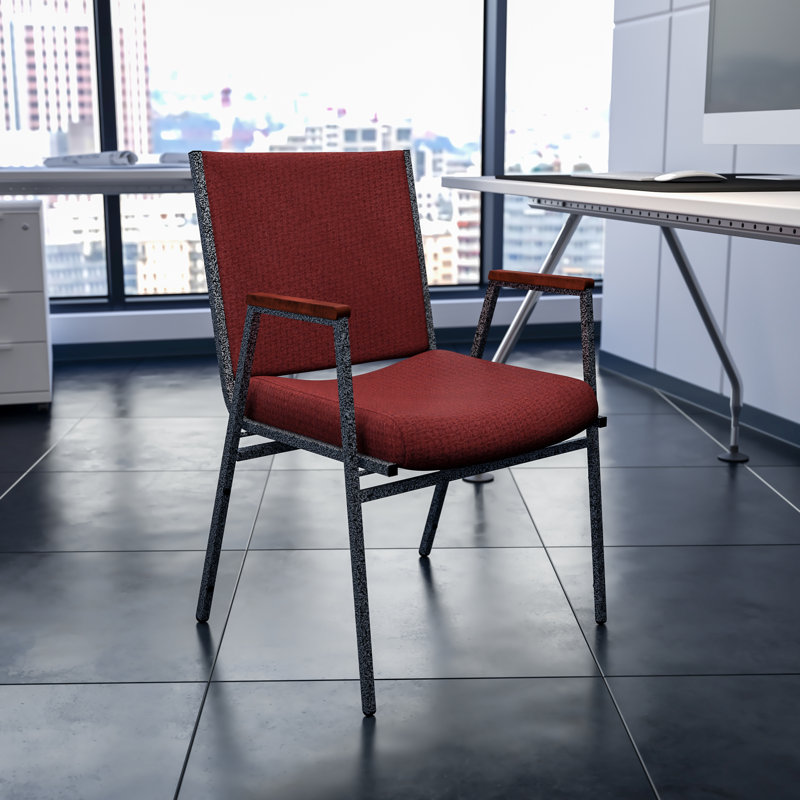 Aliya Heavy Duty Stack Chair with Arms, Burgundy