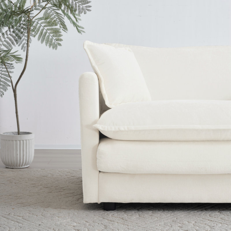Canapé Oshua, Chenille blanche