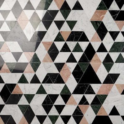 Prism 8x14 Triangle Polished Marble Mosaic Tile