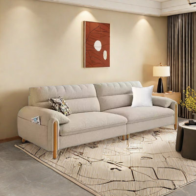 Log comfortable fabric sofa