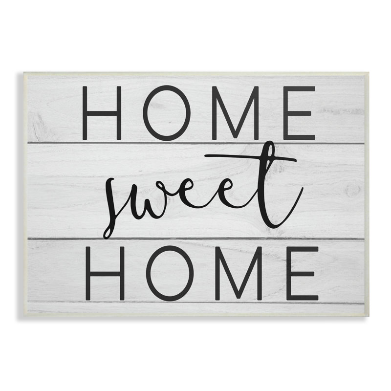 «Home Sweet Home Planks» par Daphne Polselli - impression d'art textuel, H 13 po x l 19 po x P 0,5 po, Plaque murale