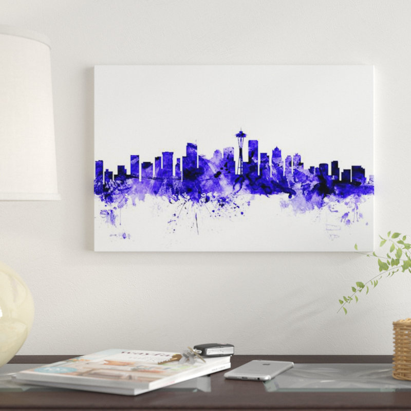 « seattle, washington horizon » par michael tompsett, reproduction d’impression sur toile tendue, Toile tendue, Pas de tapis