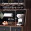 Armoire de rangement autoportante l 63 po avec huche, grand bar à café avec 6 tiroirs, 4 armoires avec tablettes réglables, panneau perforé, prise de courant