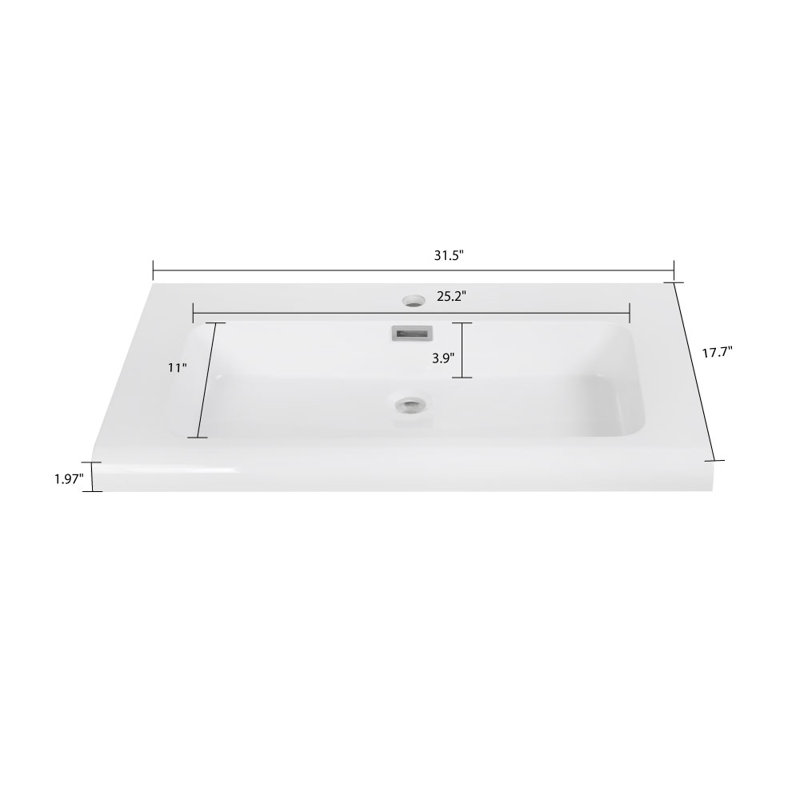 Plateau de meuble-lavabo 31,5 po